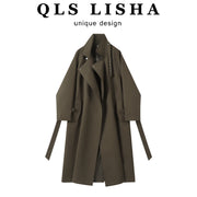 Chorissa Britaniya üslubunda təsadüfi orta uzunluqlu xəndək paltosu Qadınlar üçün yaz və payız yeni dəbli və şık boş top