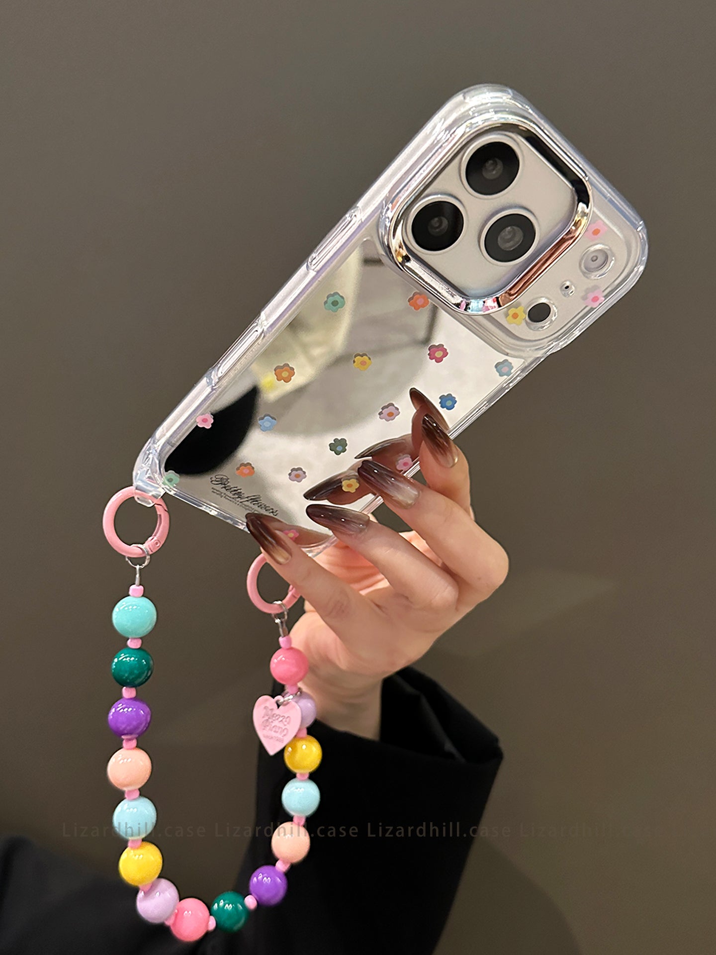 lizardhill güzgü rəngli kiçik çiçəkli Apple 17promax cib telefonu qutusu 16pro yeni iphone15pro qadın 14pro çarpaz kəmər lanyard 13 niş super yaraşıqlı