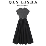 Cholisa-nın zərif Hepburn üslubunda toxunmuş yamaqlı don, hündür yaxa və uyğun siluetə malik olmaqla, erkən yaz üçün zəriflik hissi yaradır.