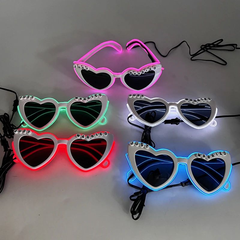 LED Newlywed Glasses Wedding Party Bridal Shower Bride T