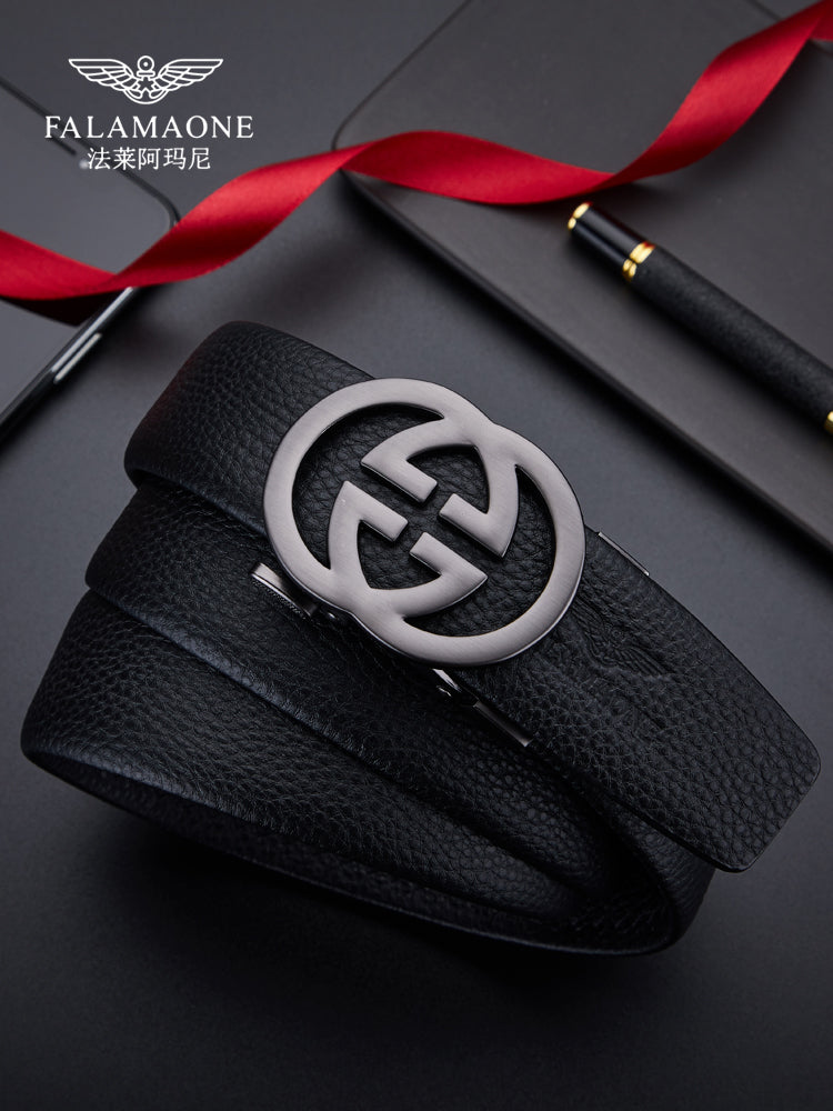 Armani orijinal dəri kişi kəməri, 2023 yeni model, avtomatik toka, yüksək səviyyəli gənclik kəməri, sevgili üçün hədiyyə.