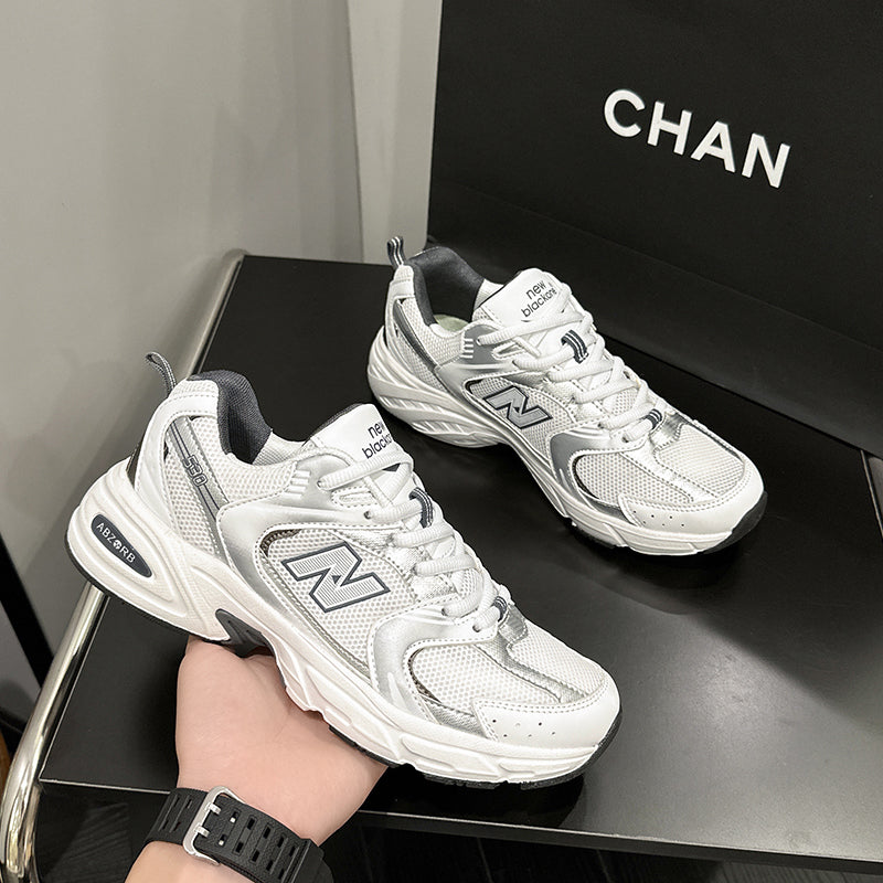 Yaz və Payız 530 Ata Ayaqqabısı Kişilər üçün Gündəlik Qalın Dabanlı Torlu Nəfəs Alınan İdman Ayaqqabıları Qadınlar üçün Çoxfunksiyalı Cütlük Qaçış Ayaqqabıları