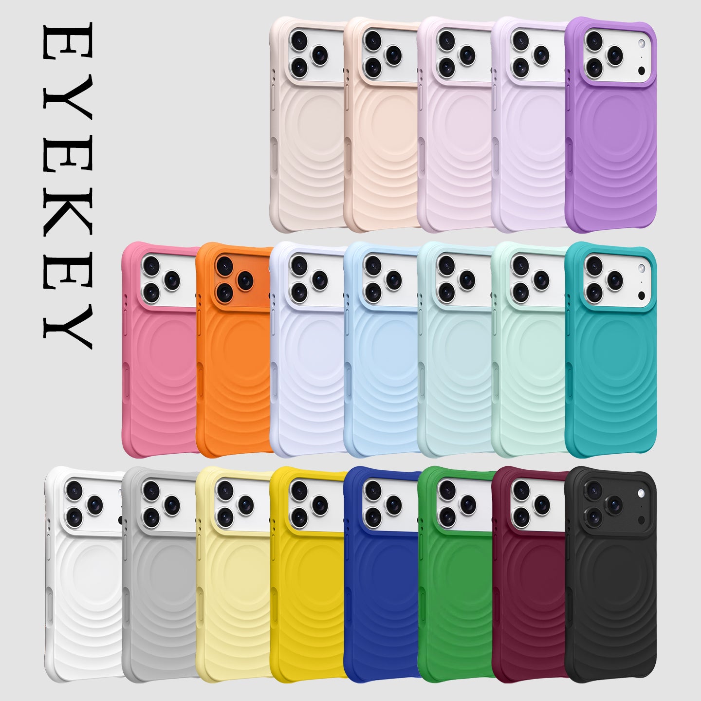 eyekey·ins maye silikon bərk rəngli maqnit dalğası qabıq hava Apple 17promax mobil telefon qabığı iphone16 yeni stil 14 kişi və qadın 15 sadə cüt 13 hər şey daxil olmaqla sərt qoruyucu örtük