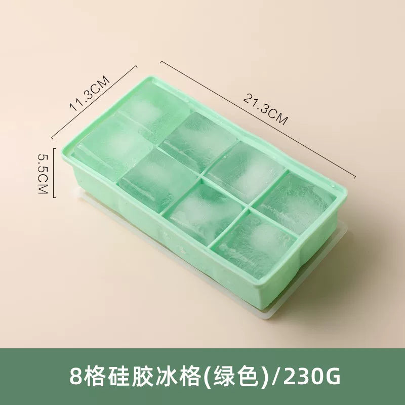 Kawashimaya böyük buz kub qəlibi böyük qida dərəcəli yumşaq silikon buz qabı ev kvadrat buz buz qutusu dondurulmuş buz artefaktı
