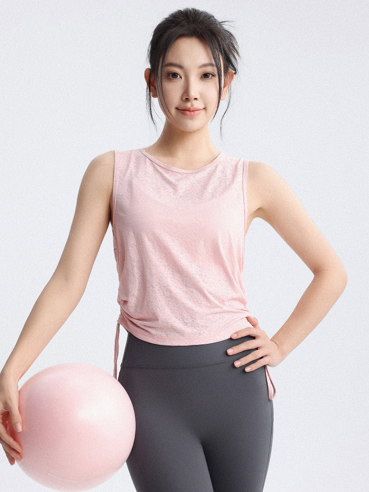Qadınlar üçün yoqa geyimi idman jileti yay tez quruyan nəfəs ala bilən arxasız örtülü köynək fitness kostyumu top Pilates qaçışı