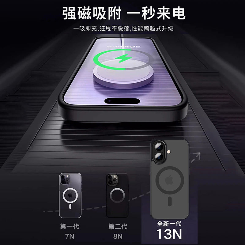 [Dəri hiss edən tutqun] Apple 17 mobil telefon qutusu 2025 üçün uyğundur yeni maqnit 17promax yüksək səviyyəli iPhone16 lens hər şey daxil 15plus yıxılmağa qarşı qoruyucu örtük 14 qabıq kişi ip13