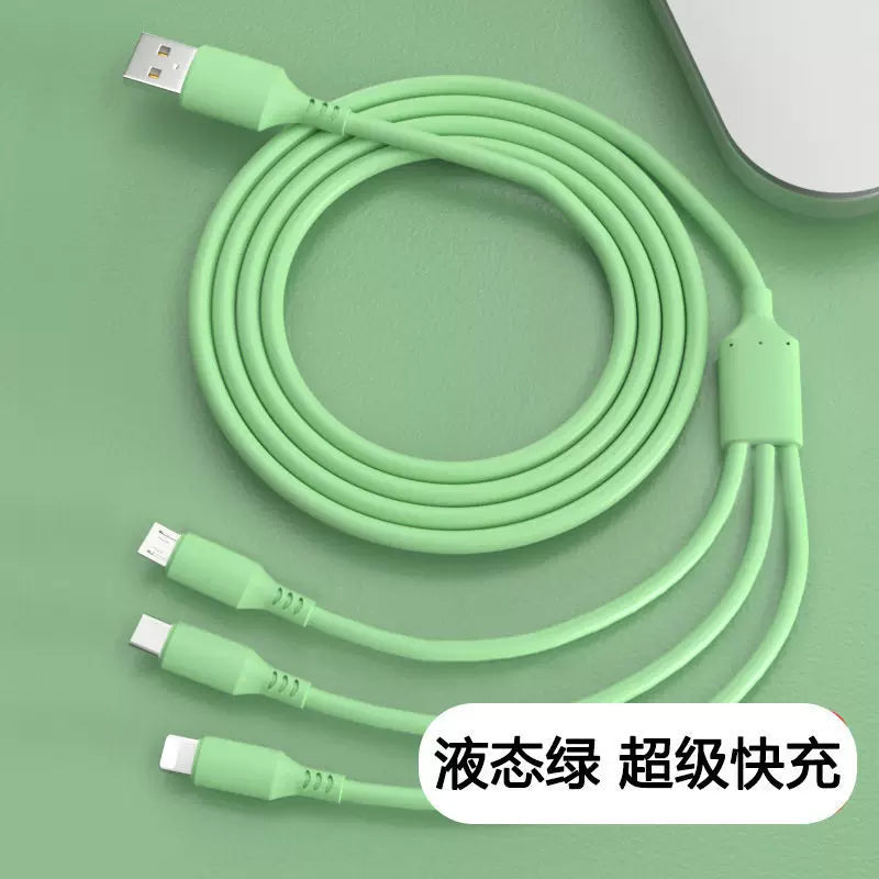 Uzatılmış 2 m 3 m üçü birdə bir məlumat kabeli, birdən üçə, Apple VIVOPP, Xiaomi və Huawei mobil telefonlarının sürətli doldurulması üçün uyğundur