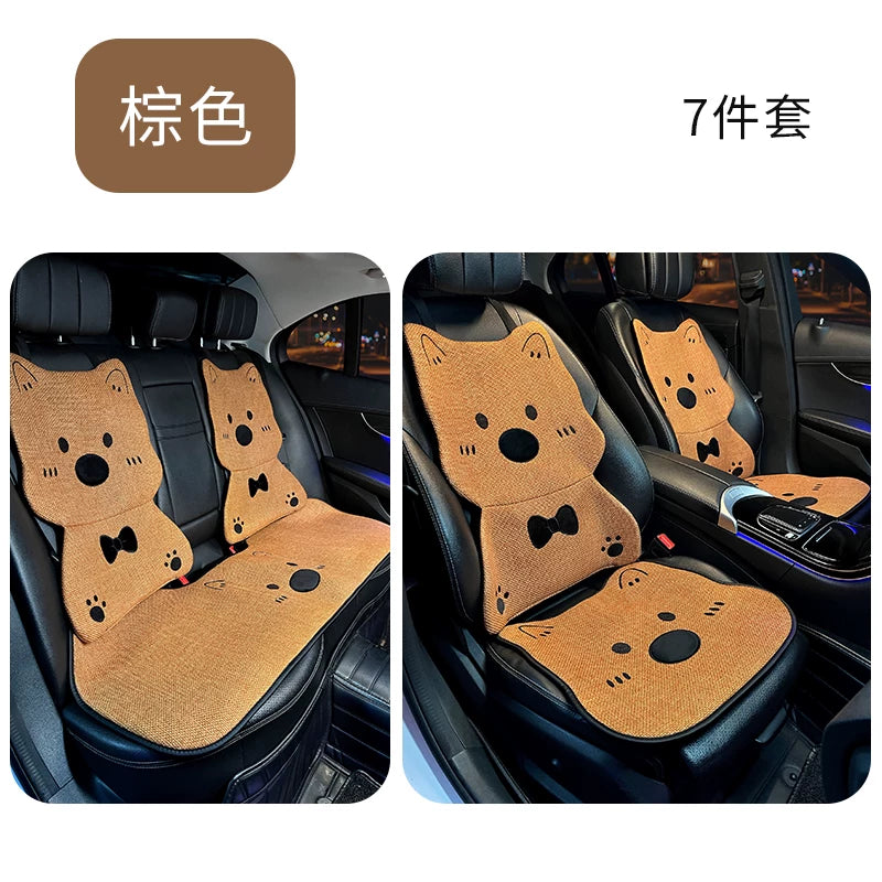 Avtomobil oturacaq üzlükləri, bütün mövsümlər üçün, premium kətan parçalar, sevimli, 25 üslub.