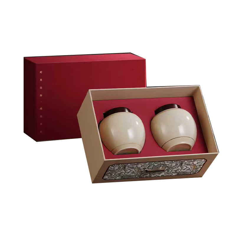 Yüksək səviyyəli Huangshan Maofeng çay qablaşdırma boş hədiyyə qutusu yarım pişik general Biluochun Longjing ağ çay keramika qabı Shilai