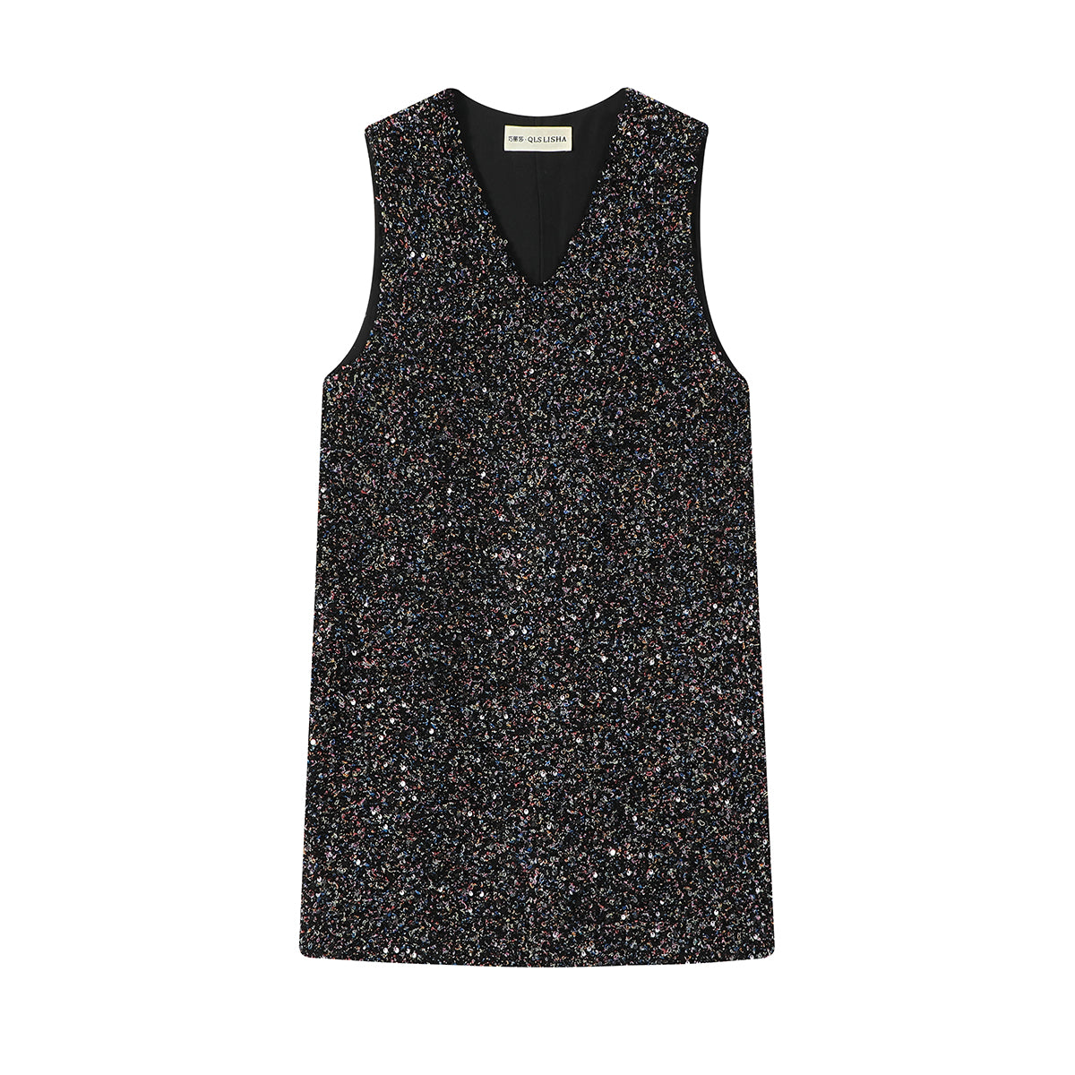 Cholisa'nın Yeni İl Geyimi: Qış üçün Qəşəng Qara Payetli Don - Unikal və Zərif İki Parçalı Köynək Don Dəsti