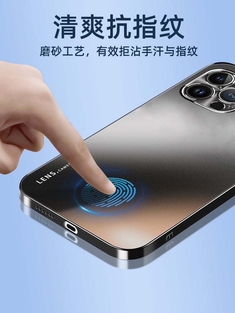 Apple 17 mobil telefon qutusu üçün uyğundur, yeni elektrolizlənmiş şaxtalı şüşə iPhone 16 promax metal lens hər şey daxil olmaqla düşməyə qarşı 15 yüksək səviyyəli moda lüks 13 ultra nazik istilik yayma havası kişi barmaq izi əleyhinə