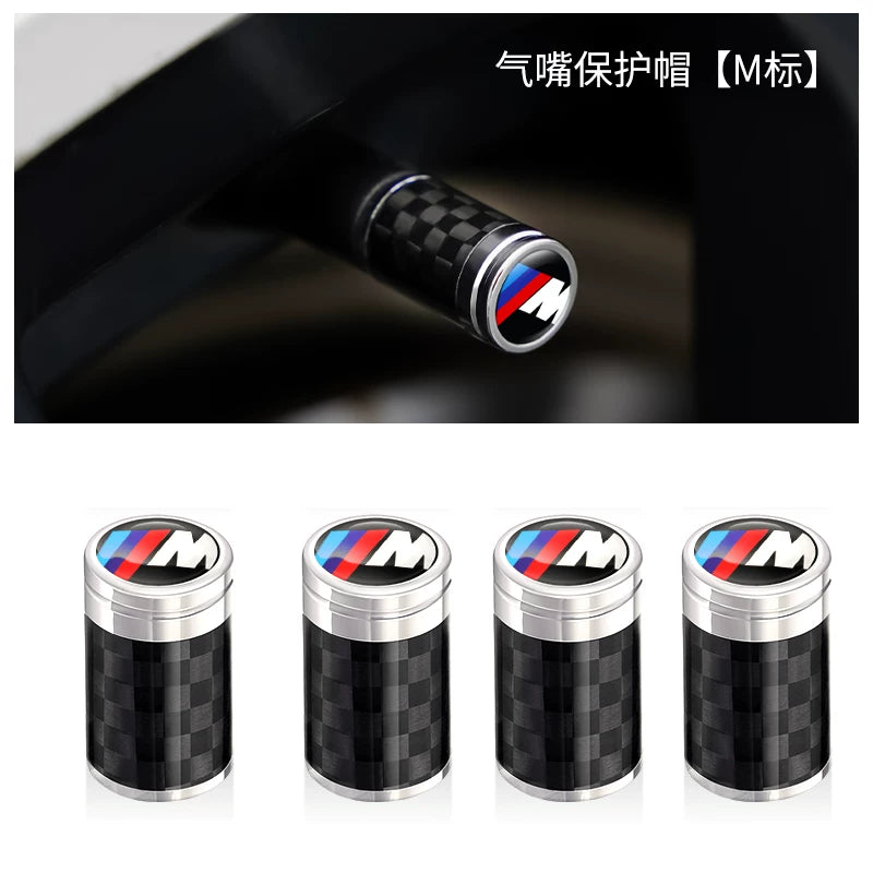 Suitable for BMW 3 Series, 5 Series valve caps, 1 Series, 7 Series, X2, X3, X4, X5 modified carbon fiber wheel valve caps