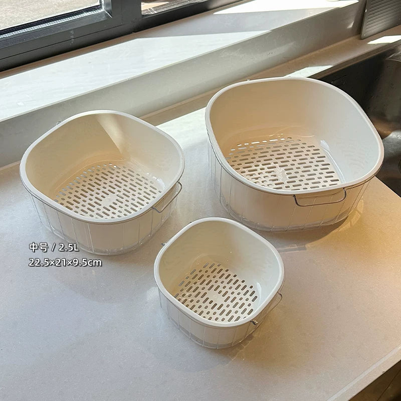 İki qatlı lavabo drenaj səbəti mətbəx məişət qonaq otağı qəhvə stolu plastik meyvə boşqab səbəti hövzə tərəvəz səbəti səbəti