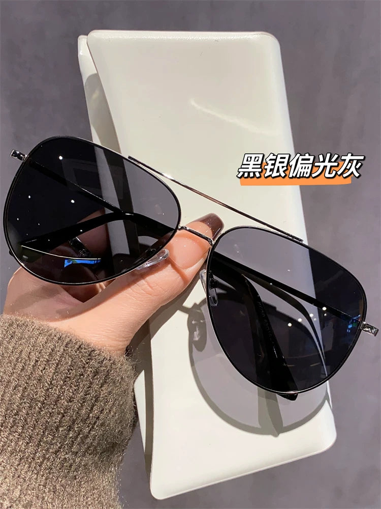 Kişilər üçün Aviator günəş eynəyi, yüksək səviyyəli, anti-UV, sürücülük üçün polarizasiyalı gün eynəkləri, toad eynəkləri