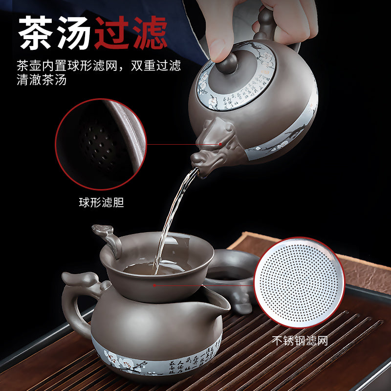 Zisha Kung Fu çay dəsti ev qonaq otağı yüngül lüks çay dəsti ofis qəbulu Çin çaydanı çay fincanı