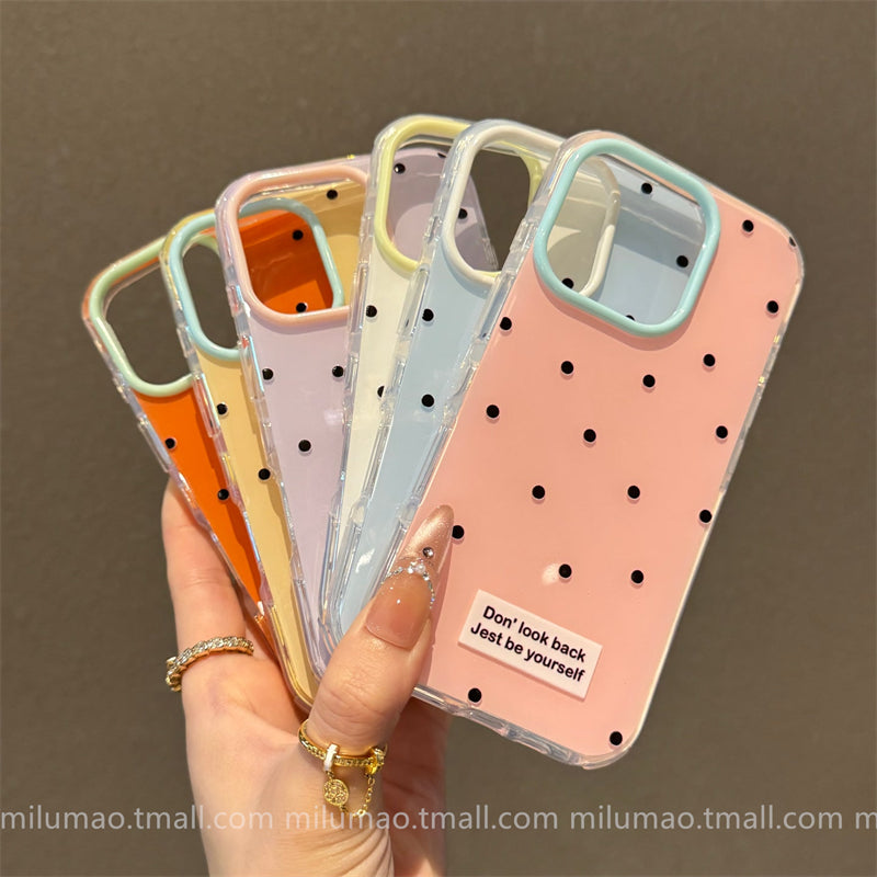 ins dopamin jeli təzadlı rəngli polka nöqtələri Apple 17promax mobil telefon qutusu üçün uyğundur 16ProMax yeni iPhone15pro internet ünlü 14 isti model 13 qadın modeli 12 hər şey daxil 11 düşməyə qarşı qol Plus