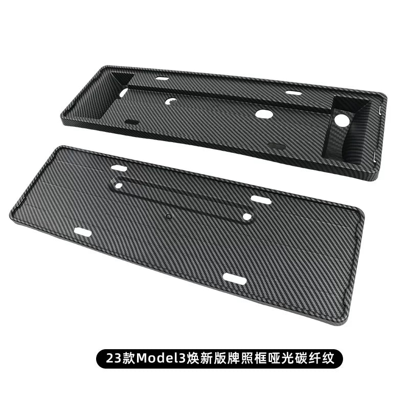 Applicable to Tesla Model 3 Y license plate frame, carbon fiber texture, Y accessories, new energy vehicle frame, license plate frame, Y modification artifact