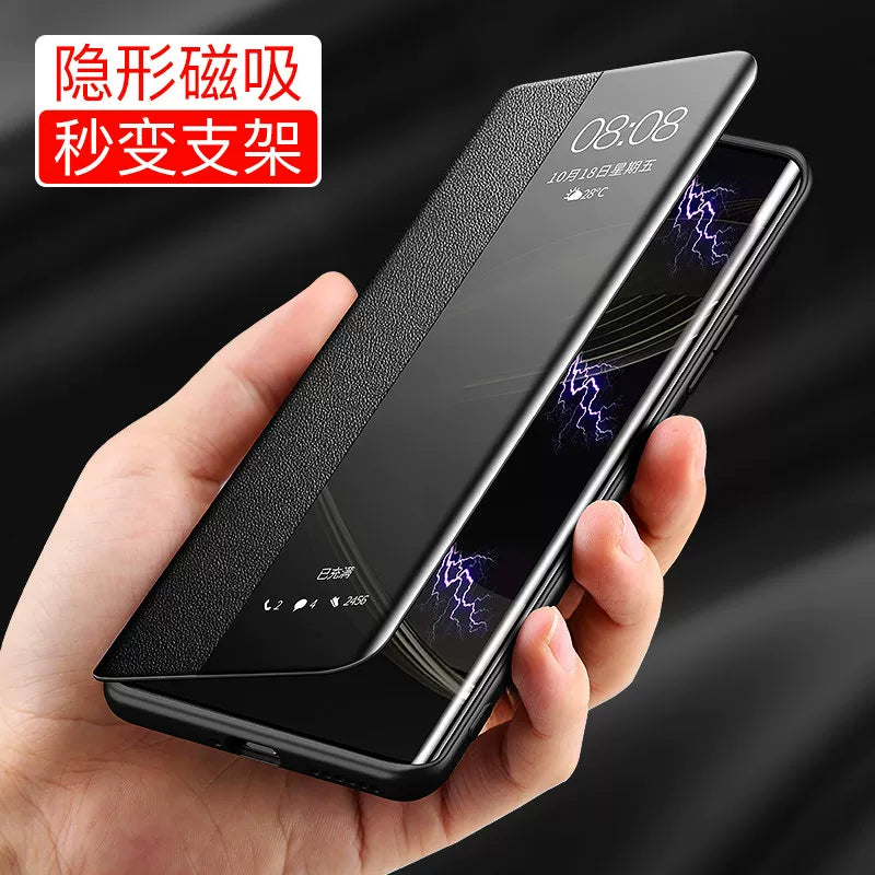 Huawei Enjoy 90promax mobil telefon qutusu üçün uyğundur yeni maqnit Enjoy 90Plus yüksək səviyyəli qapaqlı dəri 90promax qoruyucu qabıq mötərizə obyektivi hər şey daxil olmaqla, düşməyə qarşı 90 biznes yüksək səviyyəli hissi