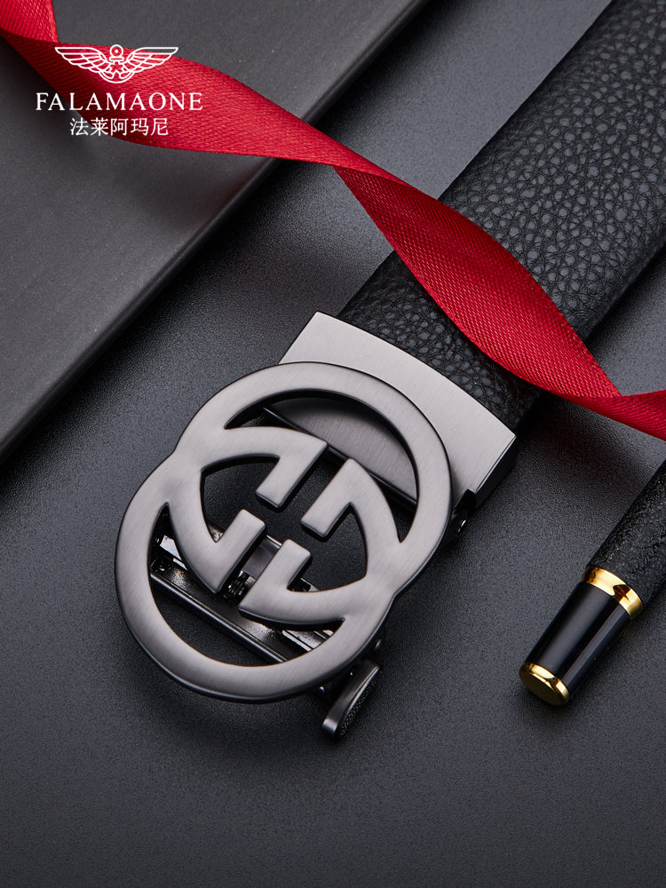 Armani orijinal dəri kişi kəməri, 2023 yeni model, avtomatik toka, yüksək səviyyəli gənclik kəməri, sevgili üçün hədiyyə.