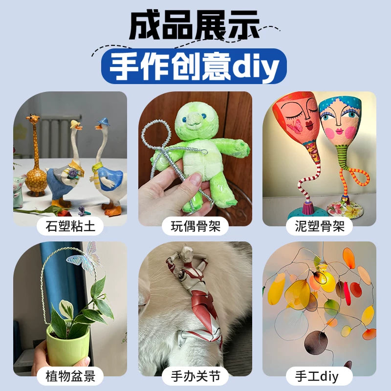 Alüminium məftil əl istehsalı DIY əl modeli alüminium məftil skeleti dəstəyi formalaşdırmaq pasa davamlı nazik alüminium məftil bitki formalı alüminium tel