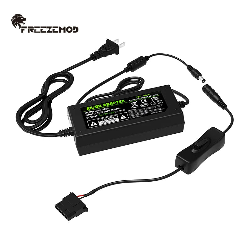 Kompüter su ilə soyudulan xarici enerji təchizatı 220V-dan 12V-dək yüksək gücə malik 5A 3/4pin konnektor açarı su nasosunun su çənini dəstəkləyir
