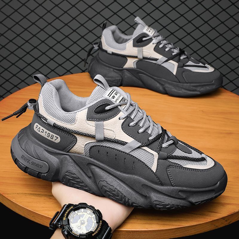 Yay Kişi Ayaqqabıları Mesh Nəfəs ala bilən İdman Ayaqqabıları Rend Lace Up