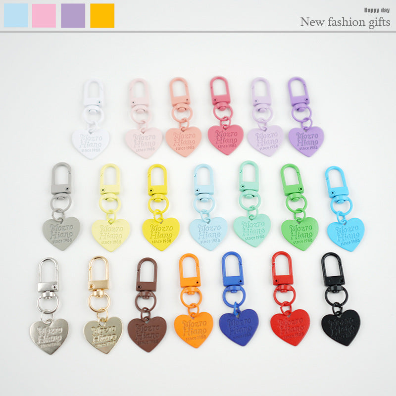 Ürək formalı kulon, konfet rəngli şarf, AirPods metal açar zənciri, Koreya hərfli qulaqcıqlar, çantalar üçün ürək formalı aksessuarlar.