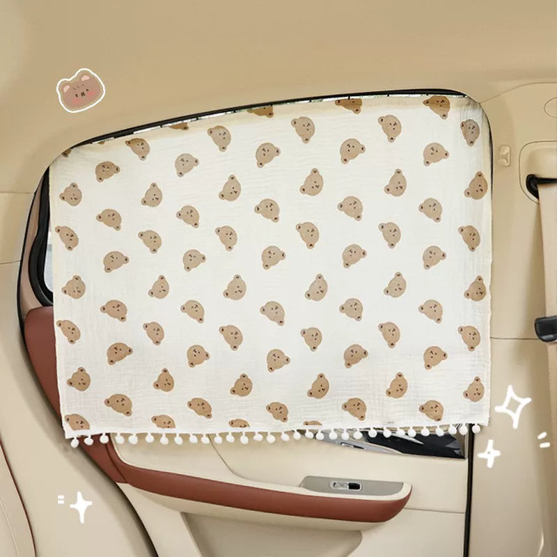 Car sunshade, sun protection, Instagram style, baby and child sunshade, retractable curtain for side window, cartoon car window for women.