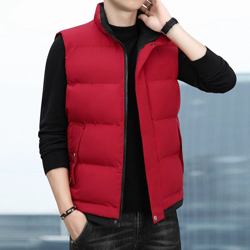 Paul's Kişilər üçün Yüksək Yaxalı Pambıq Jilet, Koreya üslubunda, Çoxfunksiyalı, Dəbli, Trendli, İsti, Payız və Qış Üst Geyimləri