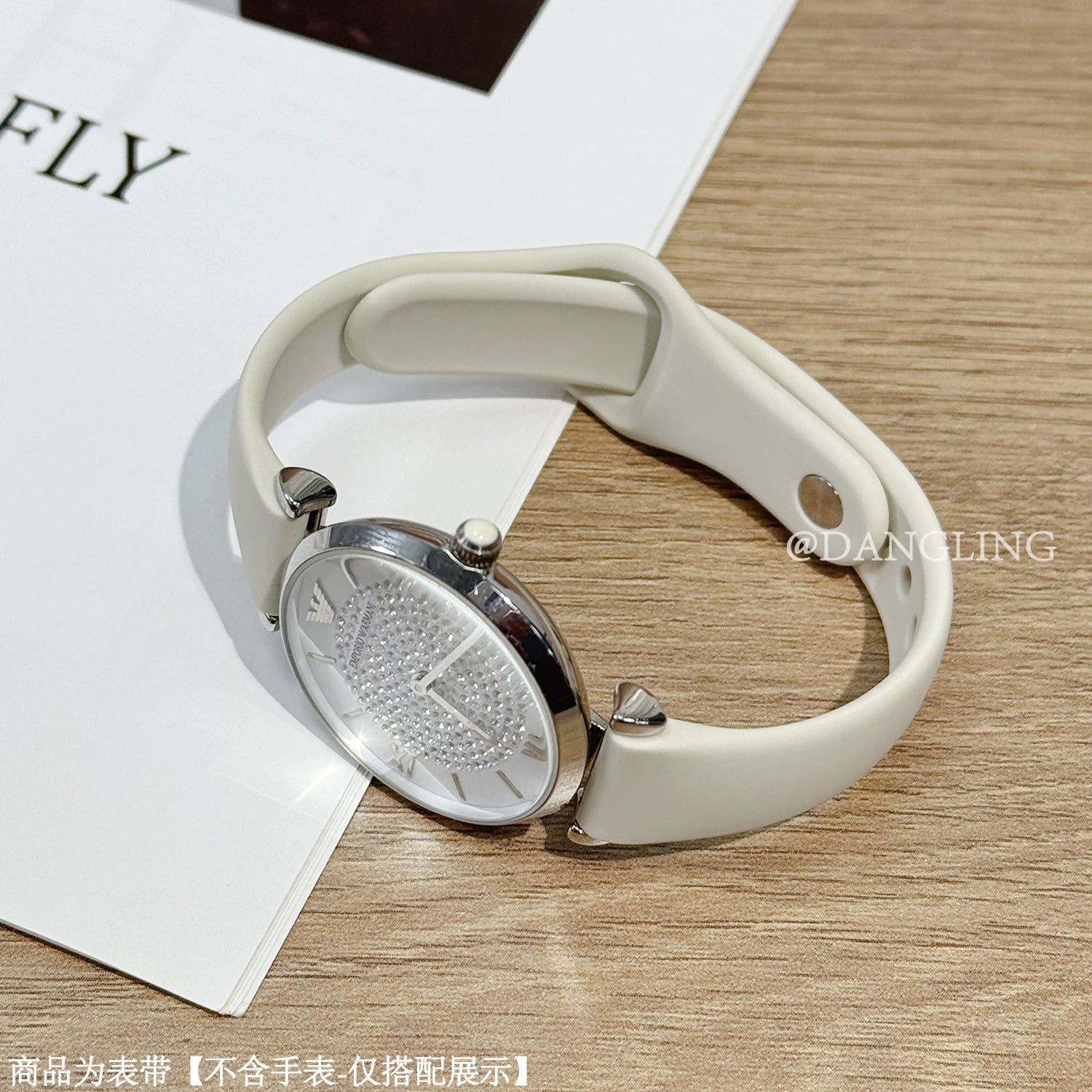 Princess Danling's Armani saat qayışı, qadın ulduzlu tərs silikon qolbaq AR11344 Ferris çarxı