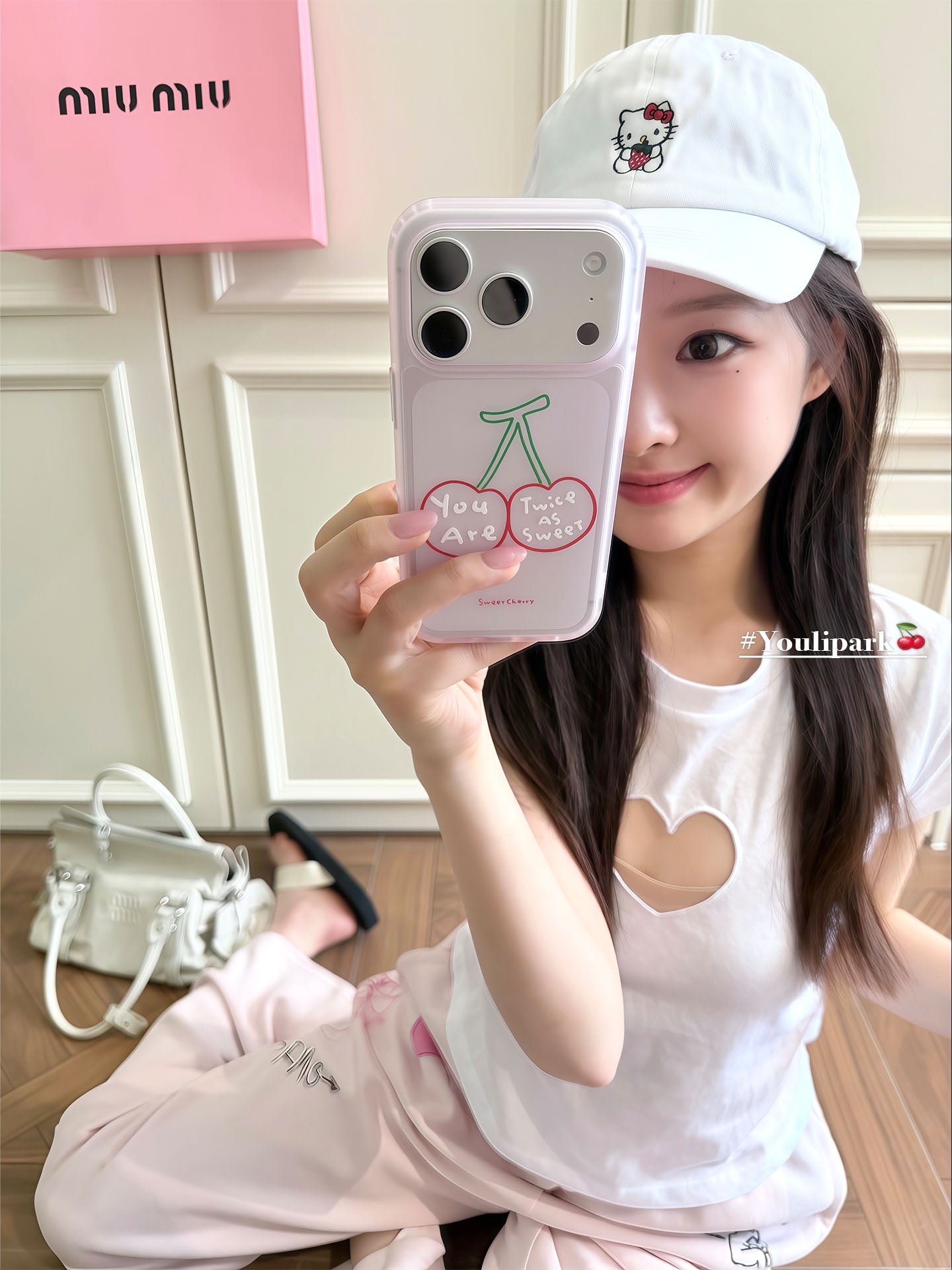 Yuri Park ins yay sadə girly tutqun çəhrayı xətlər Albalı 17 17pro Apple 17ProMax mobil telefon qutusu iPhone16 hər şey daxil 14 yeni 16Promax qoruyucu örtük