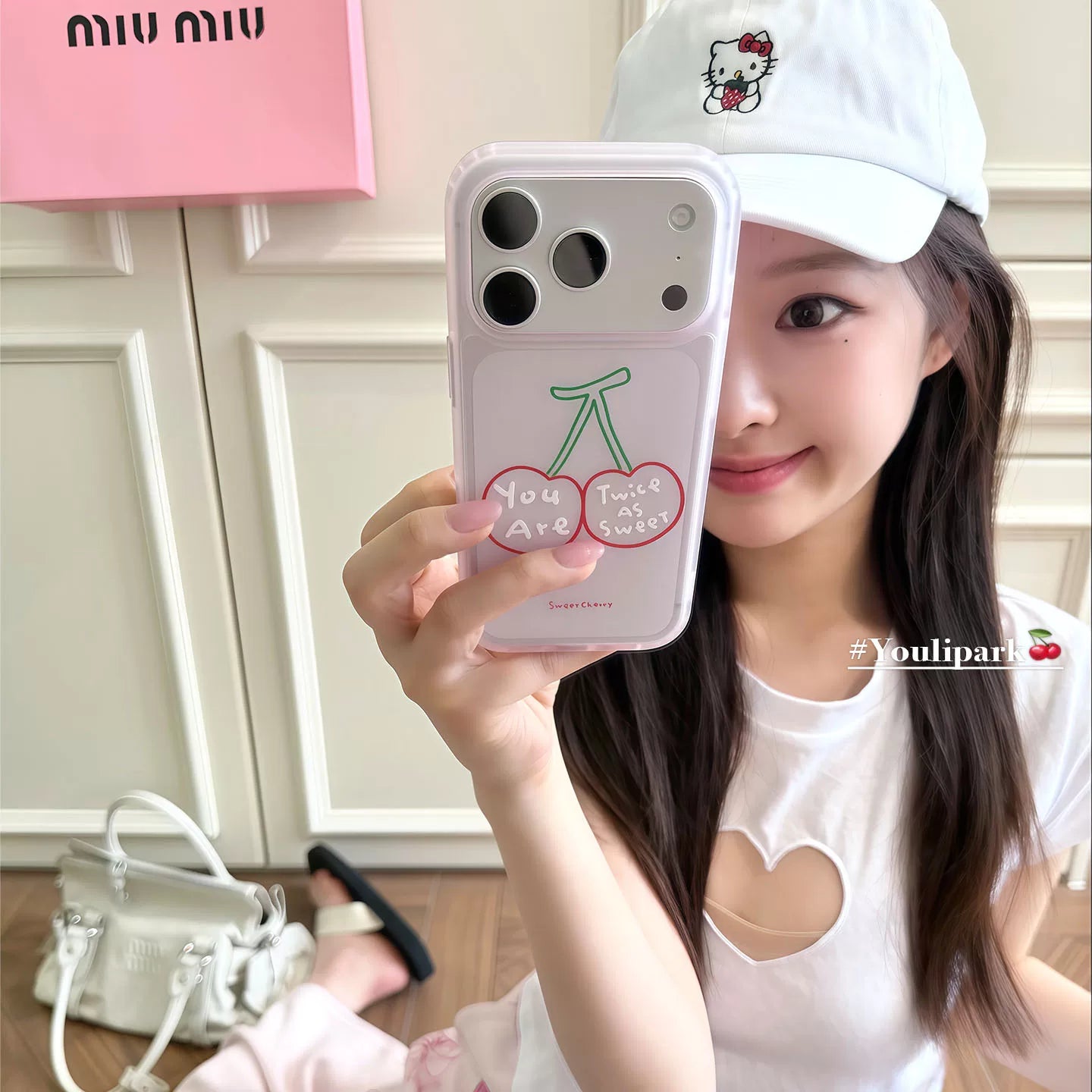 Yuri Park ins yay sadə girly tutqun çəhrayı xətlər Albalı 17 17pro Apple 17ProMax mobil telefon qutusu iPhone16 hər şey daxil 14 yeni 16Promax qoruyucu örtük