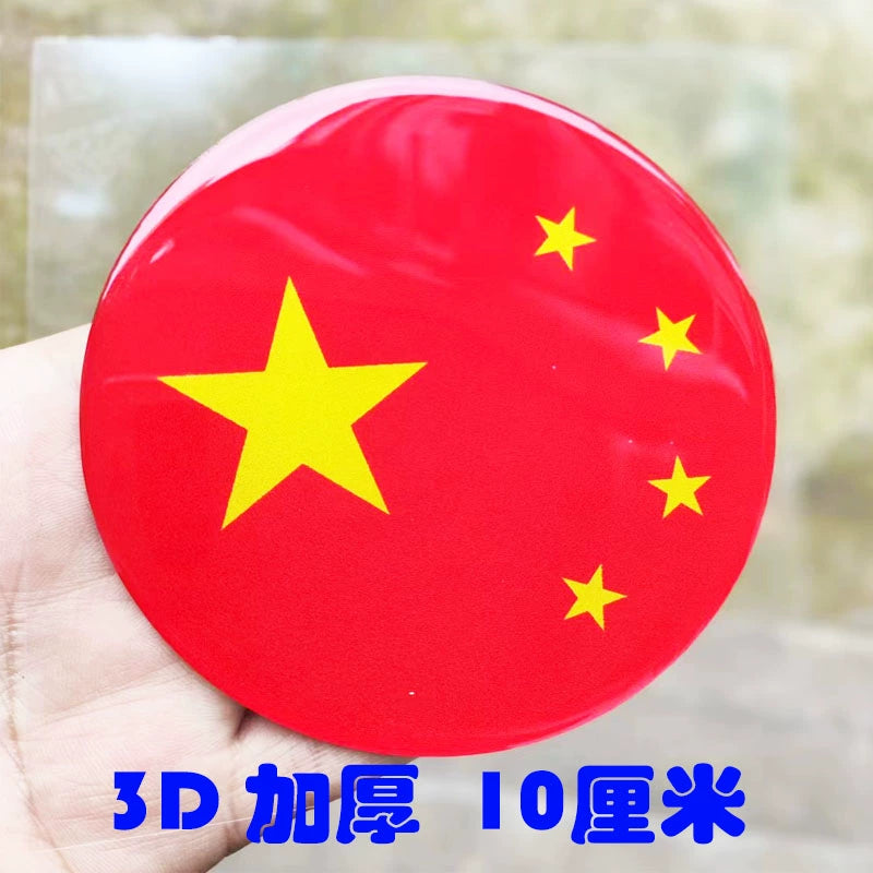 3D Qırmızı Bayraq Bamper Etiketləri Şəxsiyyət Etiketləri Qalınlaşmış Epoksi Yansıtıcı Bayraq Etiketi Suya davamlı Çizilmə Qapağı Qapağı