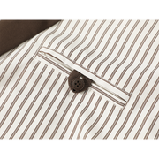 Cholisa qadınlar üçün çoxfunksiyalı Koreya üslubunda qəhvəyi zolaqlı köynək, unikal dizayn, erkən yaz boş gündəlik uzunqol top