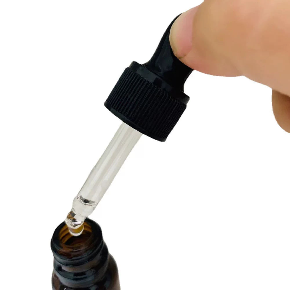 18 diş damcı üzük qara rezin baş damcısı efir yağı şüşəsi aksesuarları yb şüşəsi doTERRA şüşəsi üçün uyğun yivli üzük damcı qapağı