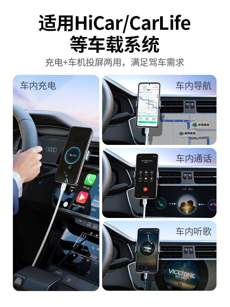 Greenlink yaylı geri çəkilə bilən məlumat kabeli, Huawei Xiaomi Android mobil telefonu üçün uyğun örgülü tip-c tpyec super sürətli şarj HiCar avtomobil ekranı proyeksiyalı klaviatura hava fiş 6a5a motosiklet şarj etmək üçün USB