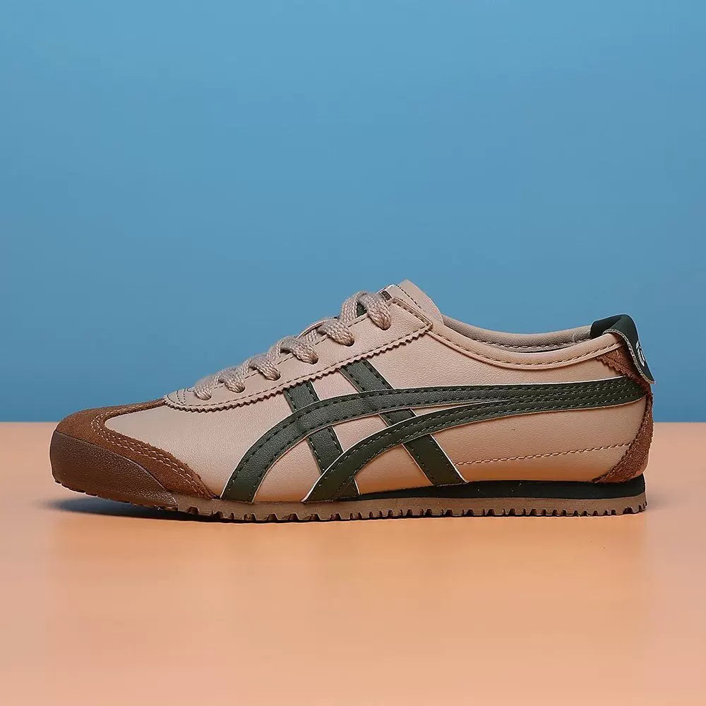 Klassik Kuijia Mexi 66 Tiger Zolaqlı Yapon Stilində Kişilər və Qadınlar üçün Sürüşkən Dəri Ayaqqabılar, Agande Təlim Ayaqqabıları