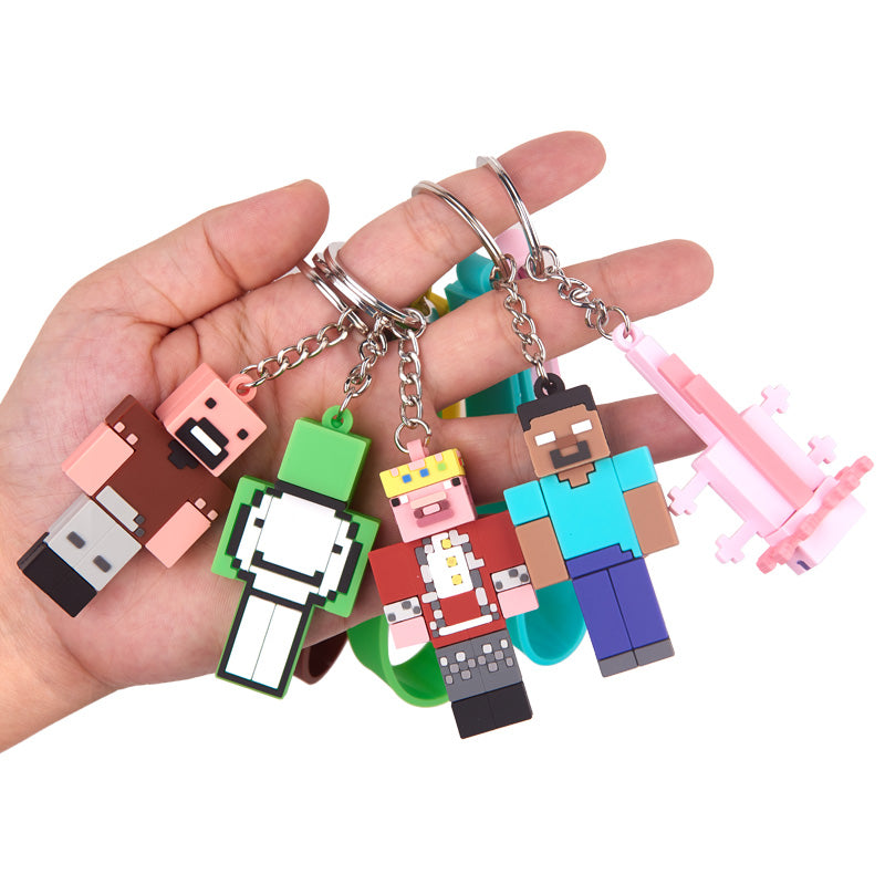 Minecraft Axolotl Motosiklet Açar Zəncir, Xəyal Avtomobil Açar Zəncir, Pig God Technoblade Kulonu