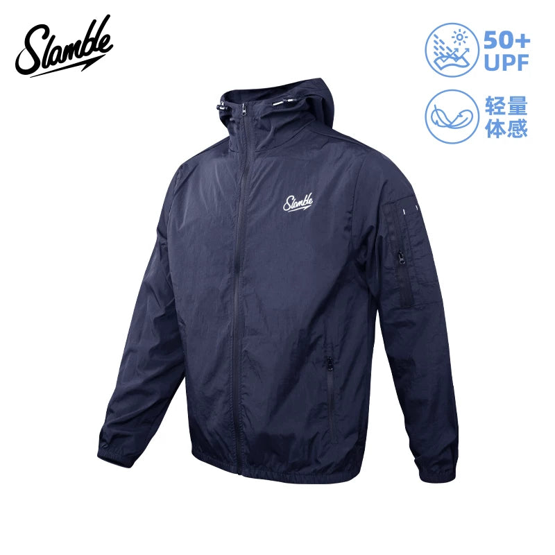 SLAMBLE çalışan windbreaker 25 kişi və qadınlar üçün idman gödəkçələri, açıq havada çoxfunksiyalı boş payız külək keçirməyən gödəkçələr