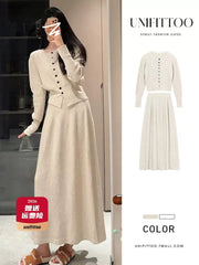 Payız və qış üçün mükəmməl olan şık Koreya üslublu uzun ətəklər və midi ətəklər, erkən yaz üçün isə tam geyimlər - 2026-cı ilin yeni qadın modelləri.