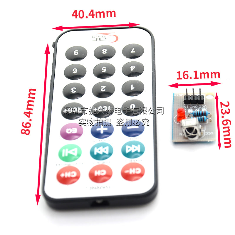 3 hissəli dəst, mikrokontroller infraqırmızı uzaqdan idarəetmə modulu + qəbuledici HX1838 + NEC kodlu infraqırmızı pult