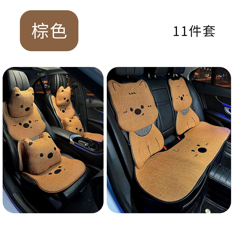 Avtomobil oturacaq üzlükləri, bütün mövsümlər üçün, premium kətan parçalar, sevimli, 25 üslub.