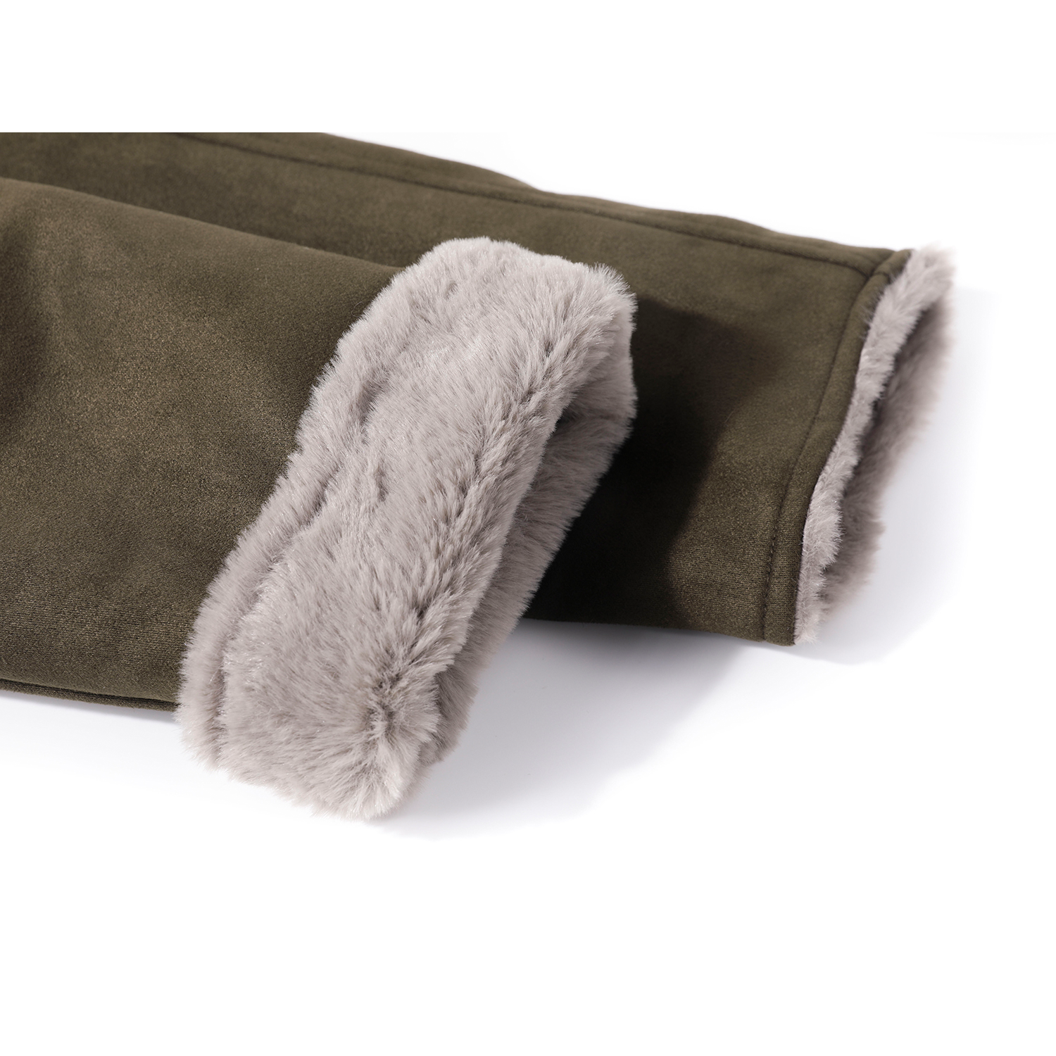 Cholisa-nın çox şirin payız/qış paltosu, 2025-ci ilin yeni modeli, dəbli qadın geyimləri, tüklü orta uzunluqlu zamşa palto.