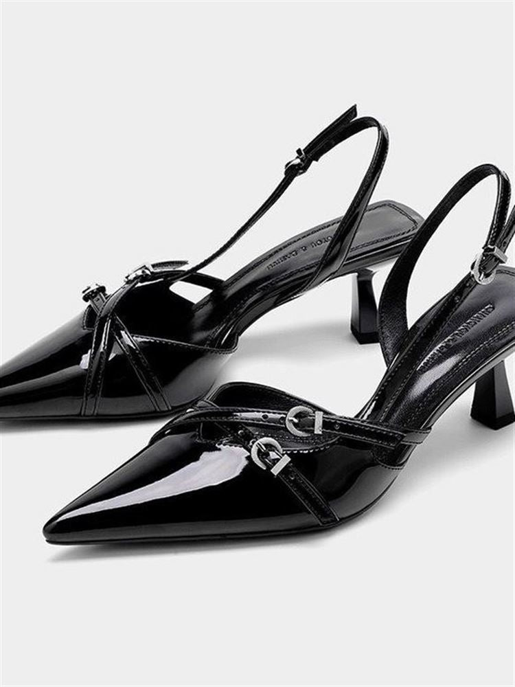 Hündürdaban qadın ayaqqabısı, nazik dabanlı sandal - 2