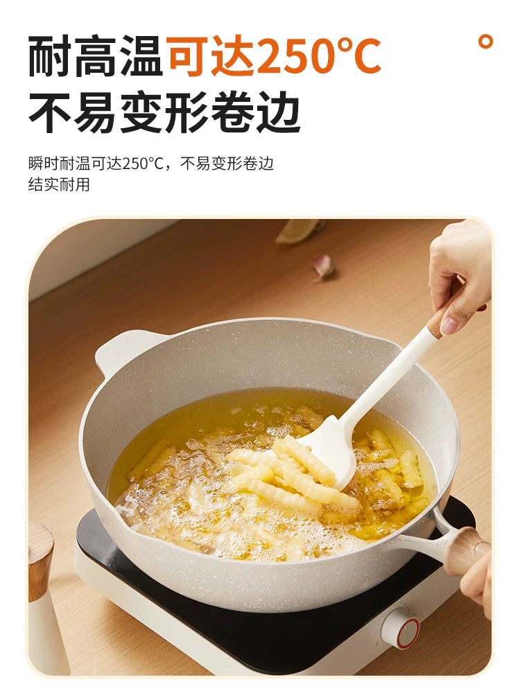 Jiuyang spatula məişət silikon spatula yemək mətbəx qabları yapışmayan xüsusi şorba qaşığı süzgəc yüksək temperatura davamlı yemək bişirmə