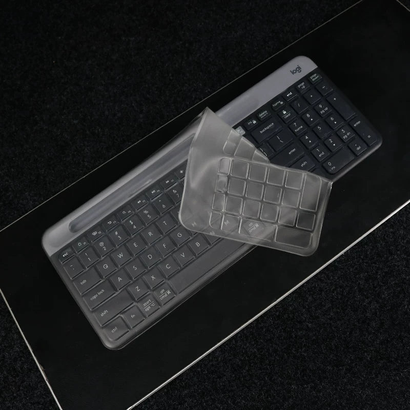 Logitech MK470 K580 klaviatura membranı TPU yüksək şəffaf silikon toz və suya davamlı qol qoruyucu film örtüyü Masaüstü Bluetooth simsiz klaviatura və siçan dəsti ofis toz örtüyü qolu tam örtük
