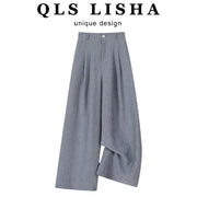 Cholisa yüksək belli, geniş ayaqlı gündəlik kostyum şalvar, boş və rahat üslubda, dartıcı hiss verən kətan parçadan, arıqladıcı və ilahi şalvar.