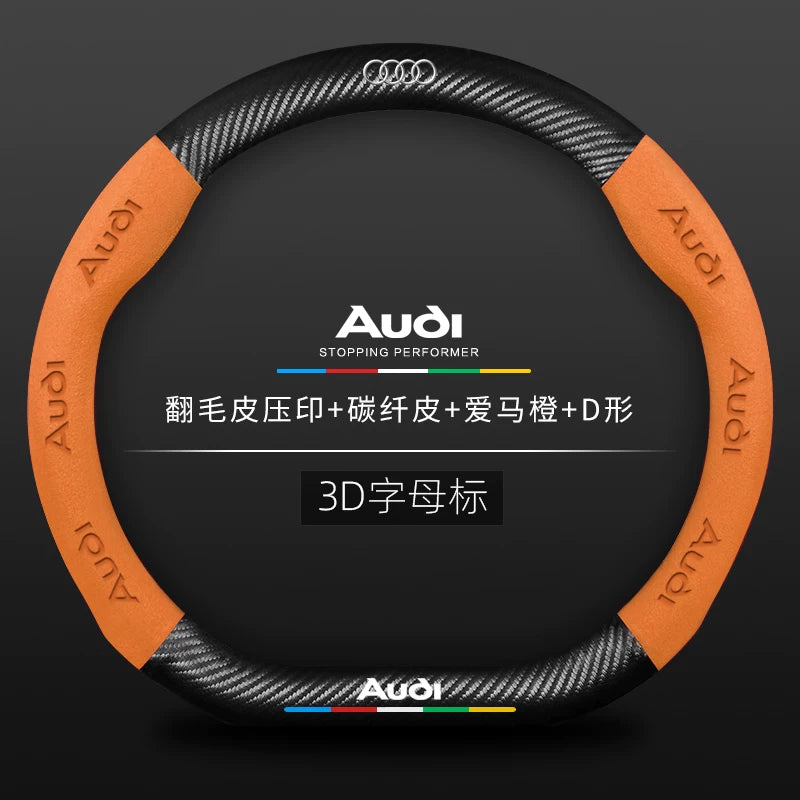 Audi avtomobil sükan örtüyü A4L A6L A3 Q2L Q5L Q3/7 A5/7 ultra nazik nəfəs alan orijinal dəri sükan örtüyü