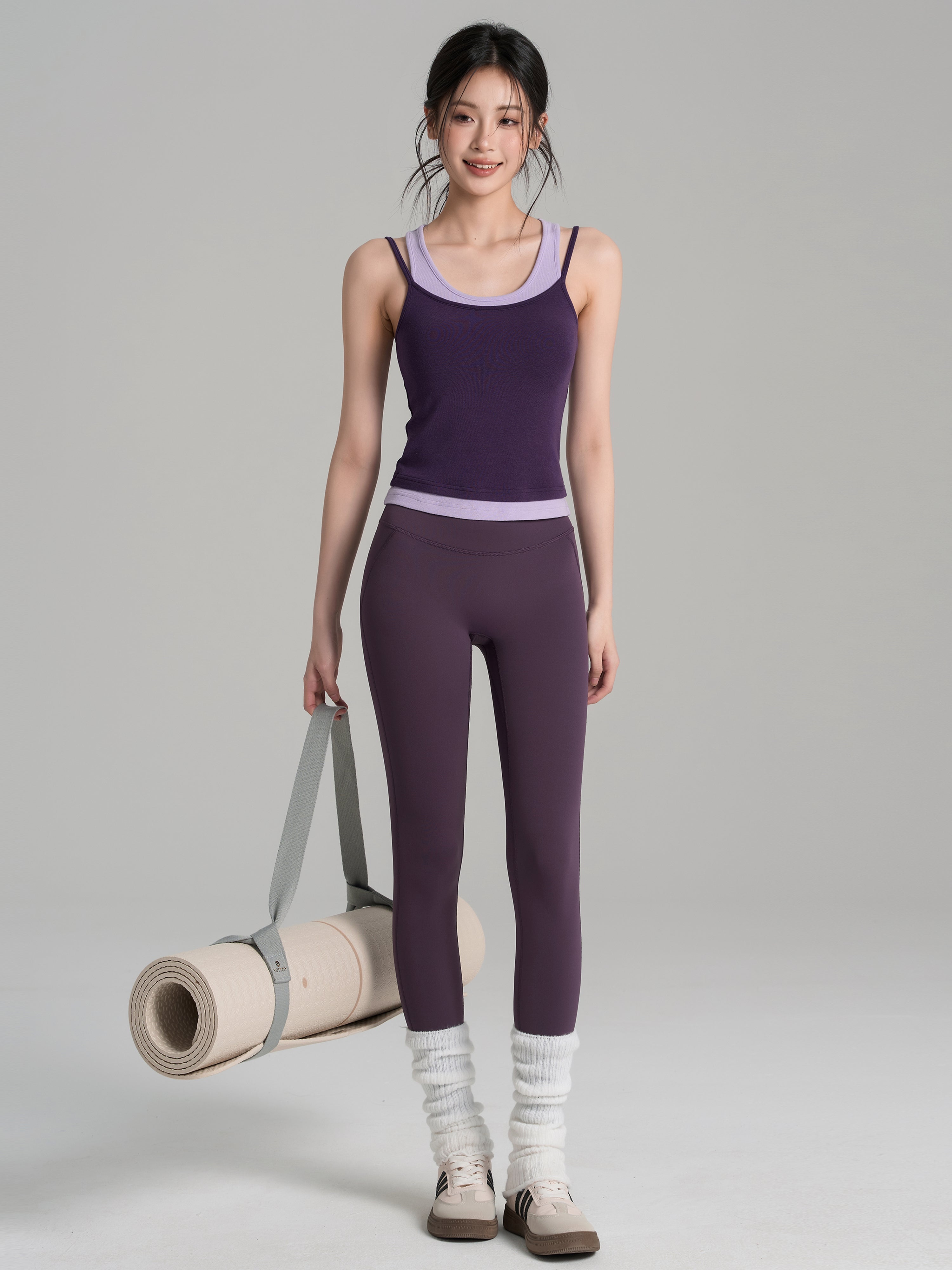 Lan naxışlı yoqa geyimi jilet idman büstqalteri qadınlar üçün sinə yastığı ilə rəngi bloklanmış zərbəyə davamlı fitnes büstqalteri Pilates top yay