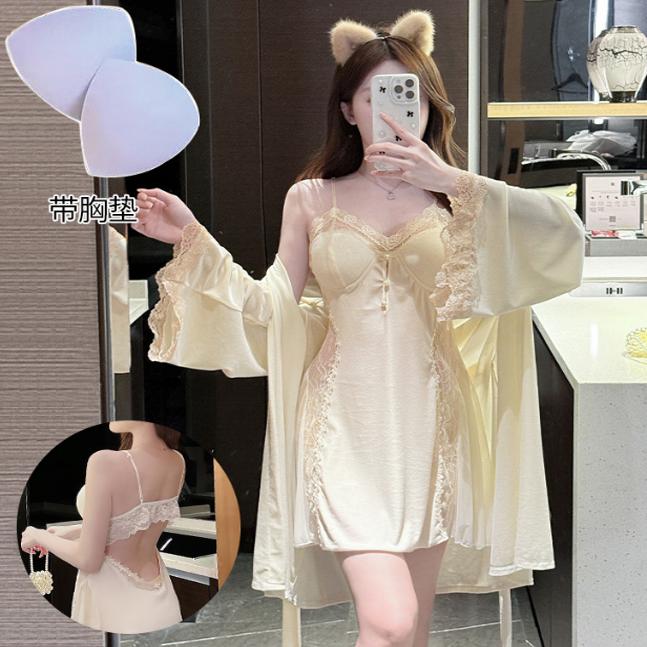 [Fransız qızı] Lulu's Secret High-end Yüngül Lüks Pijama 2024 Yaz və Yay Yeni Seksual Gecəlik Ev Geyimi